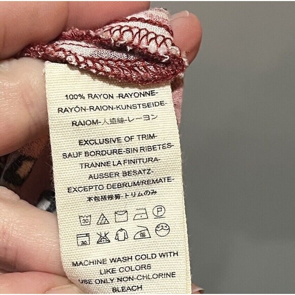 Free People Dress Women’s Large Ride to the Sunset Red Tunic Top Mini Hippie - Picture 6 of 10